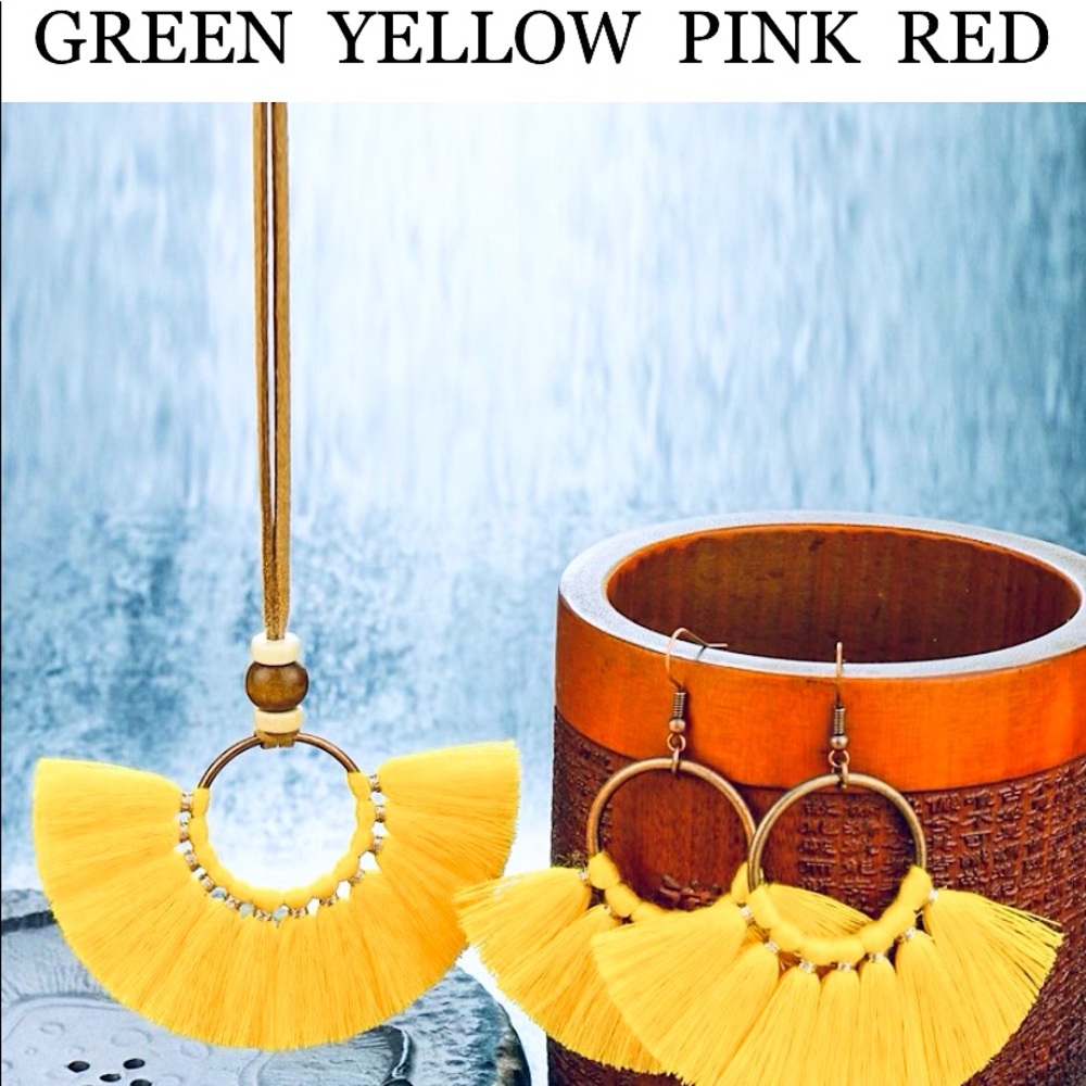 ⭐️2/$30 NEW SETS Tassel Pendant Necklace Tassel Earrings
